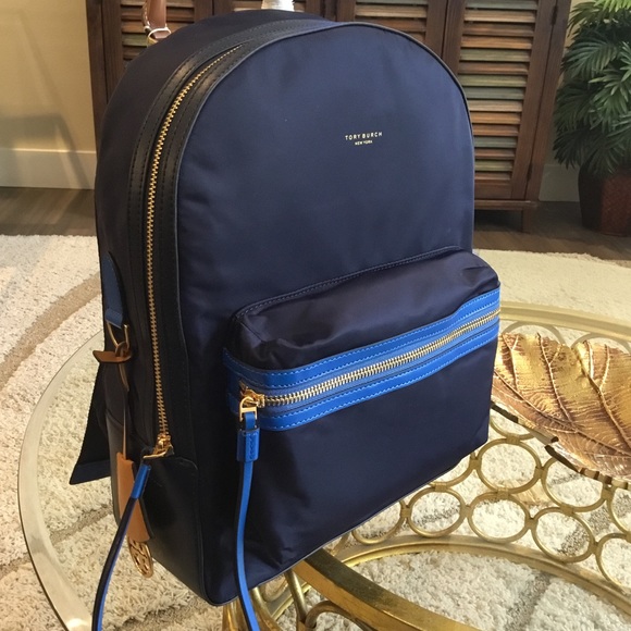 tory burch navy blue backpack
